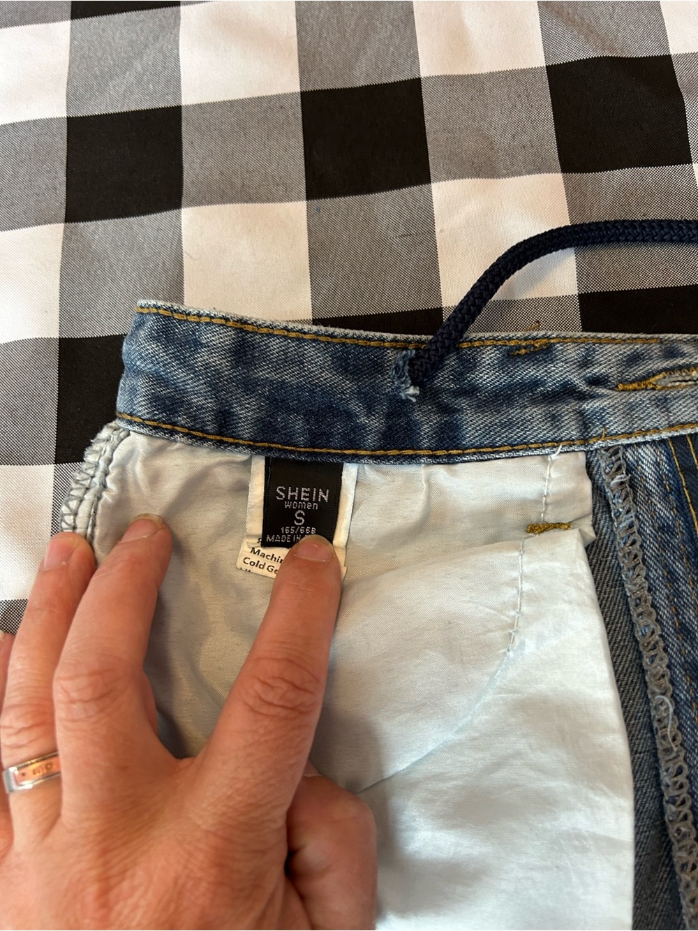 Free with any purchase SHEIN Light Blue High-Waist Denim Cutoff Shorts - Picture 5 of 7